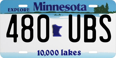 MN license plate 480UBS
