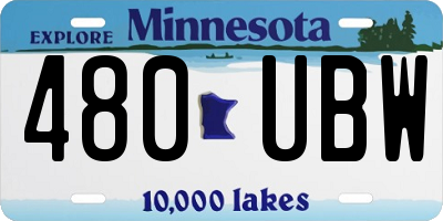 MN license plate 480UBW