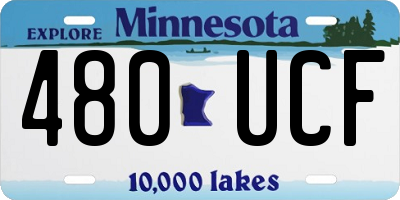 MN license plate 480UCF