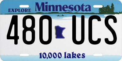 MN license plate 480UCS