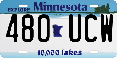 MN license plate 480UCW