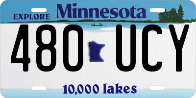 MN license plate 480UCY
