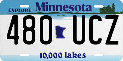 MN license plate 480UCZ