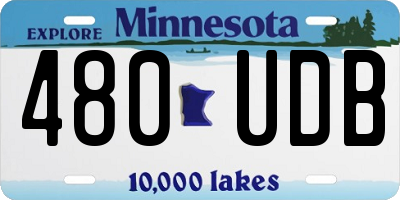 MN license plate 480UDB
