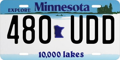 MN license plate 480UDD