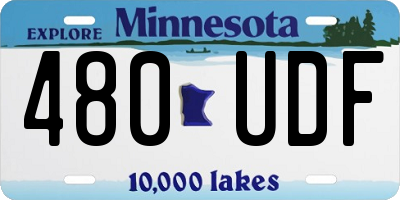 MN license plate 480UDF