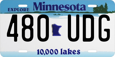 MN license plate 480UDG