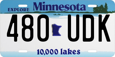 MN license plate 480UDK