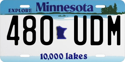 MN license plate 480UDM
