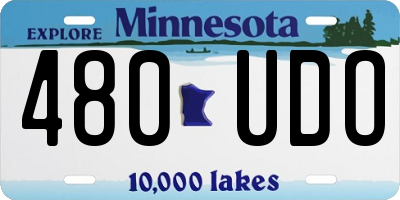 MN license plate 480UDO