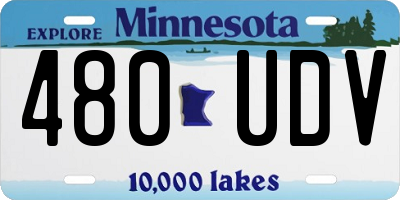 MN license plate 480UDV