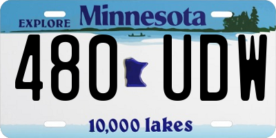 MN license plate 480UDW