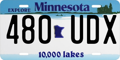 MN license plate 480UDX