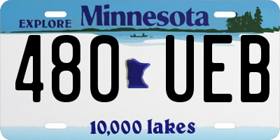 MN license plate 480UEB
