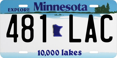 MN license plate 481LAC