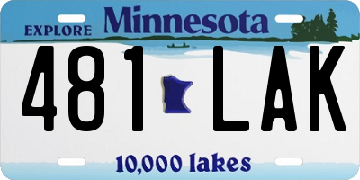 MN license plate 481LAK