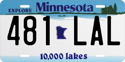 MN license plate 481LAL