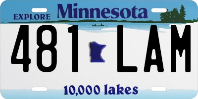 MN license plate 481LAM