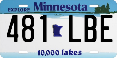 MN license plate 481LBE