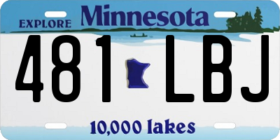MN license plate 481LBJ
