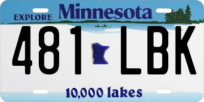 MN license plate 481LBK