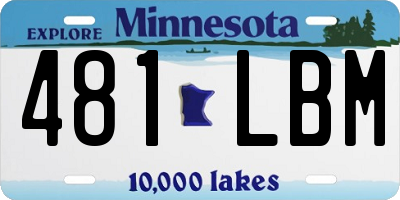 MN license plate 481LBM