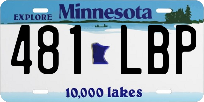 MN license plate 481LBP