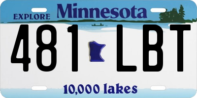 MN license plate 481LBT