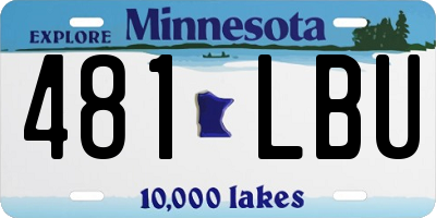 MN license plate 481LBU