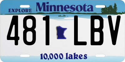 MN license plate 481LBV