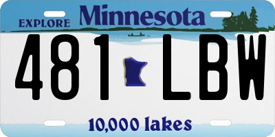 MN license plate 481LBW