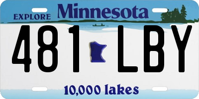 MN license plate 481LBY