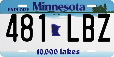 MN license plate 481LBZ