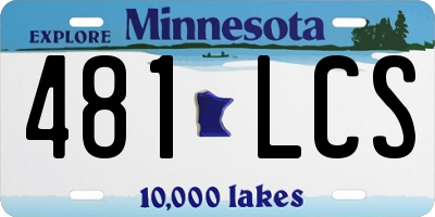 MN license plate 481LCS