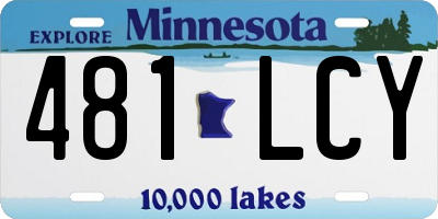 MN license plate 481LCY