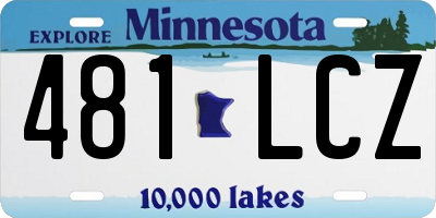 MN license plate 481LCZ