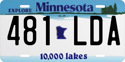 MN license plate 481LDA