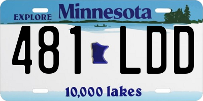 MN license plate 481LDD