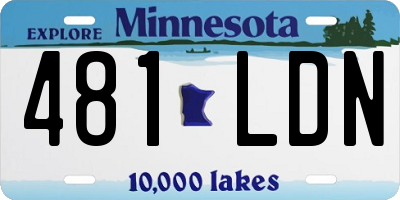 MN license plate 481LDN