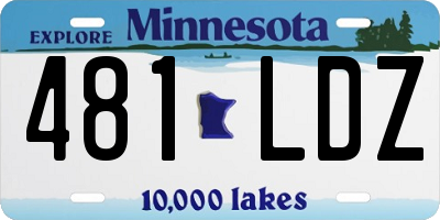 MN license plate 481LDZ