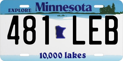 MN license plate 481LEB
