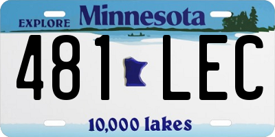 MN license plate 481LEC