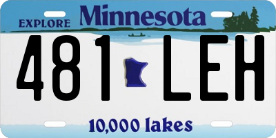 MN license plate 481LEH