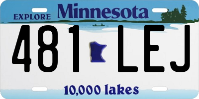 MN license plate 481LEJ