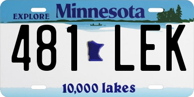 MN license plate 481LEK