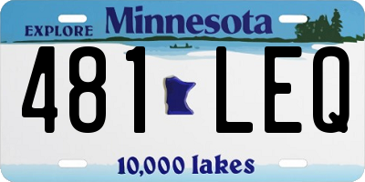 MN license plate 481LEQ