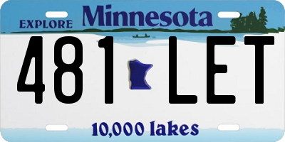 MN license plate 481LET