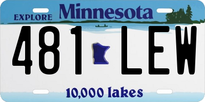 MN license plate 481LEW