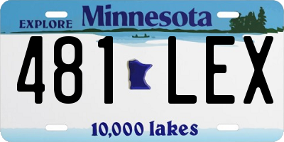 MN license plate 481LEX