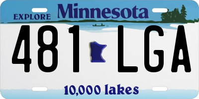 MN license plate 481LGA